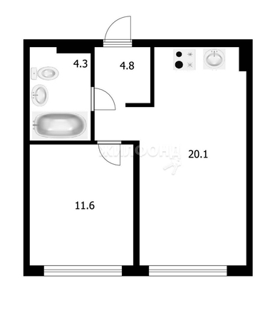 
   Продам 2-комнатную, 40.8 м², Владимира Заровного ул, 24

. Фото 2.