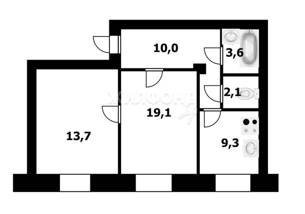 
   Продам 2-комнатную, 57.8 м², Дзержинского пр-кт, 71

. Фото 15.