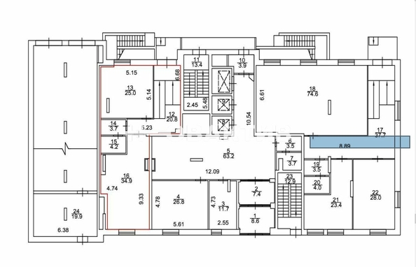 
   Продам помещение свободного назначения, 88.6 м², Дмитрия Шамшурина ул, 29

. Фото 11.