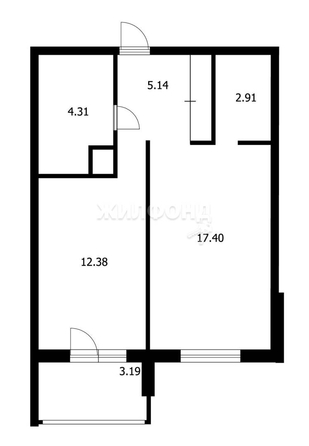 
   Продам 1-комнатную, 41.9 м², , 55

. Фото 6.