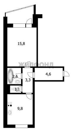 
   Продам 1-комнатную, 40 м², Титова ул, 272

. Фото 14.