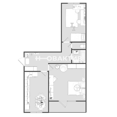 
   Продам 2-комнатную, 60.5 м², Выборная ул, 158

. Фото 24.