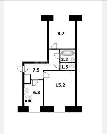 
   Продам 2-комнатную, 43.1 м², Доватора ул, 31/2

. Фото 3.