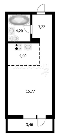 
   Продам студию, 30.5 м², Забалуева ул, 90

. Фото 1.