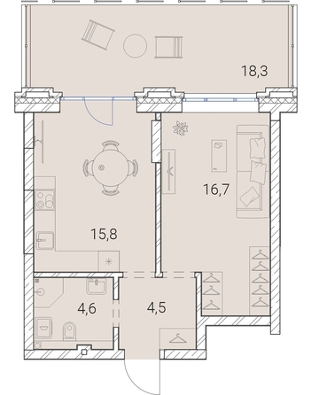 
   Продам 1-комнатную, 59.9 м², Тайм Сквер

. Фото 19.