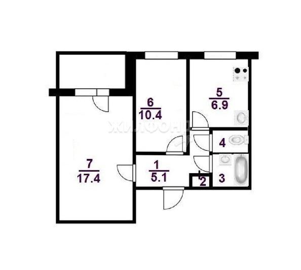 
   Продам 2-комнатную, 43.4 м², Киевская ул, 20

. Фото 19.