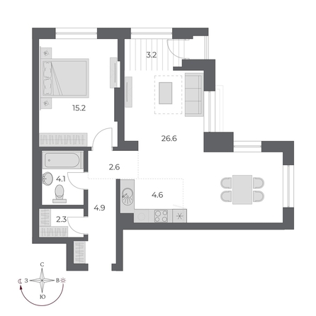 
  Продается 2-комн. квартира, 63.5 м², ЖК ОСКАР, дом 2
. Фото 1.
