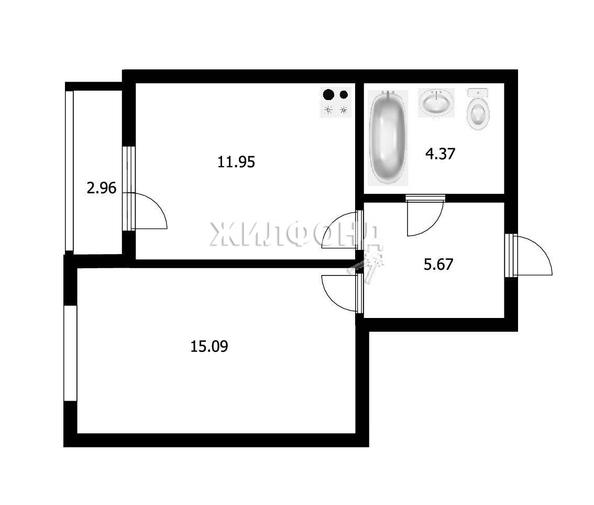 
   Продам 1-комнатную, 37.6 м², 1-я Шоссейная ул, 56

. Фото 15.