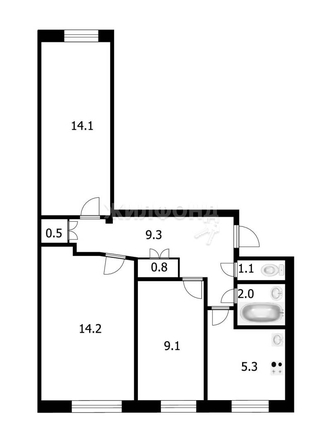 
   Продам 3-комнатную, 56.4 м², Челюскинцев ул, 18

. Фото 27.