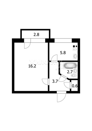 
   Продам 1-комнатную, 29 м², Звездная ул, 14

. Фото 3.