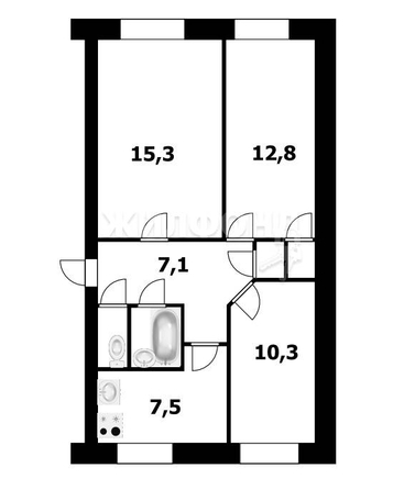 
   Продам 3-комнатную, 58.1 м², Микрорайон тер, 17

. Фото 12.