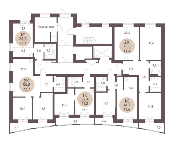 
   Продам 2-комнатную, 56.8 м², Зеленый город, дом 1

. Фото 1.