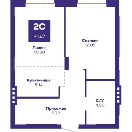 
  Продается 2-комн. квартира, 41.27 м², ЖК Базилик, дом 2
. Фото 3.