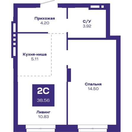 
  Продается 2-комн. квартира, 38.56 м², ЖК Базилик, дом 2
. Фото 3.
