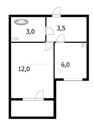 
   Продам 1-комнатную, 25 м², Николая Грицюка ул, 1

. Фото 13.