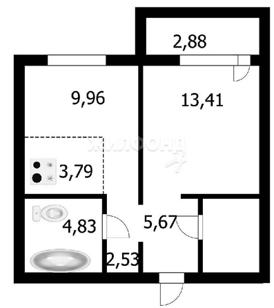 
   Продам 2-комнатную, 39.7 м², Забалуева ул, 90

. Фото 10.