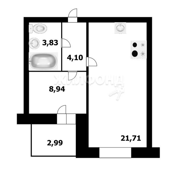 
   Продам 1-комнатную, 37.9 м², Романтиков ул, 26

. Фото 11.