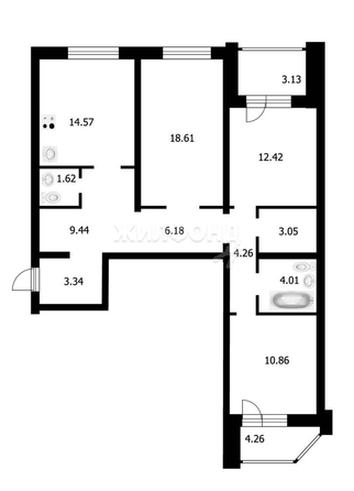 
   Продам 3-комнатную, 88.36 м², Красная Сибирь ул, 101

. Фото 1.