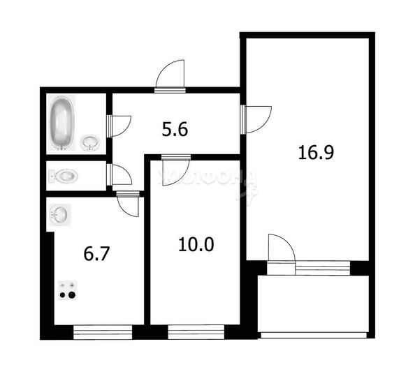 
   Продам 2-комнатную, 42.7 м², Авиастроителей ул, 1

. Фото 15.