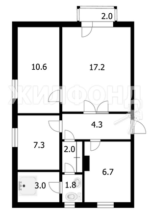 
   Продам 3-комнатную, 52.9 м², Комсомольская ул, 3

. Фото 23.