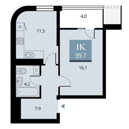 
   Продам 1-комнатную, 41.75 м², Беринг, дом 2

. Фото 1.