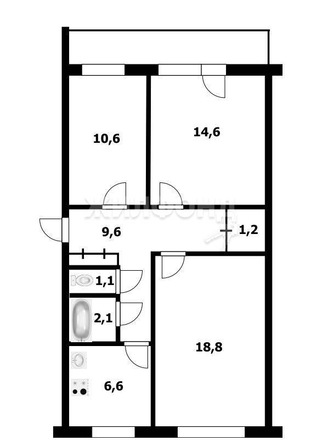 
   Продам 3-комнатную, 69.1 м², Зорге ул, 105

. Фото 9.