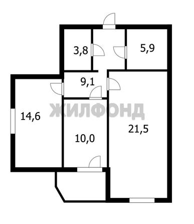 
   Продам 3-комнатную, 65 м², Заречная ул, 7

. Фото 16.