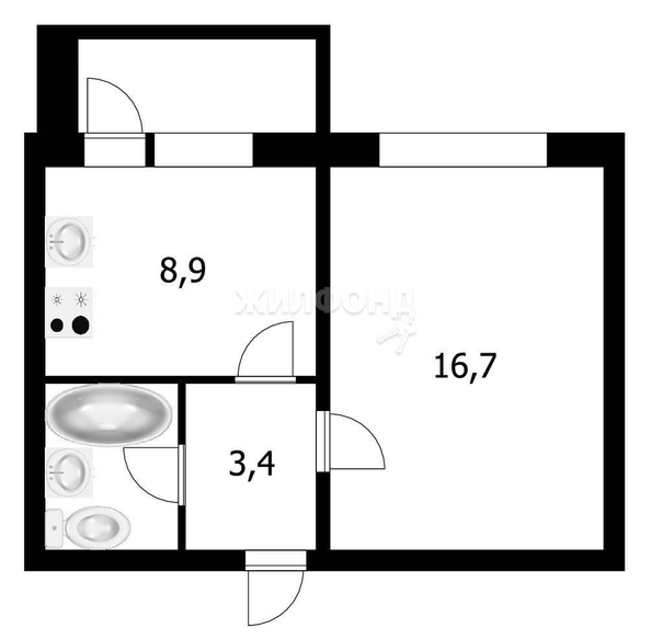 
   Продам 1-комнатную, 32.7 м², Спортивная ул, 9/1

. Фото 12.