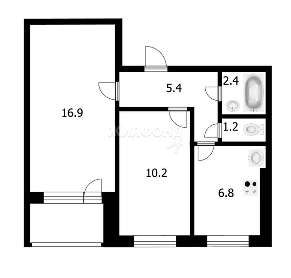 
   Продам 2-комнатную, 42.9 м², Фрунзе ул, 59/1

. Фото 10.