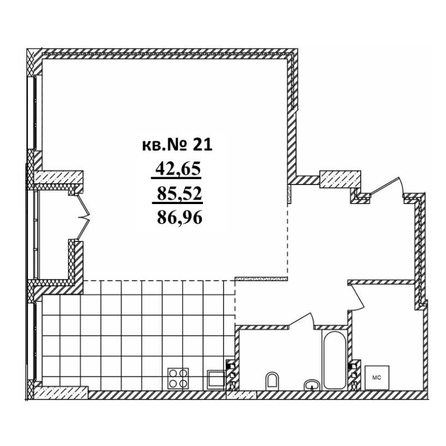 
   Продам 3-комнатную, 86.96 м²,  Римский квартал, 2 очередь

. Фото 1.