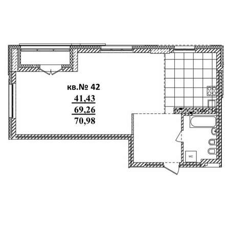 
   Продам 3-комнатную, 70.98 м²,  Римский квартал, 2 очередь

. Фото 1.