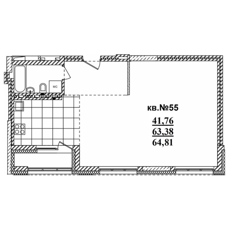 
   Продам 2-комнатную, 64.81 м²,  Римский квартал, 2 очередь

. Фото 1.