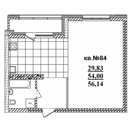 
   Продам студию, 56.5 м²,  Римский квартал, 2 очередь

. Фото 1.