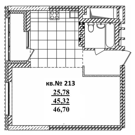 
   Продам студию, 46.7 м²,  Римский квартал, 2 очередь

. Фото 1.