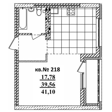 
   Продам студию, 41.1 м²,  Римский квартал, 2 очередь

. Фото 1.