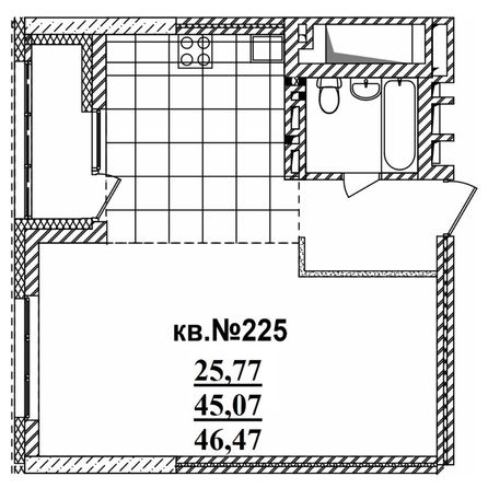 
   Продам студию, 46.88 м²,  Римский квартал, 2 очередь

. Фото 1.