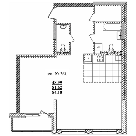 
   Продам 3-комнатную, 83.97 м²,  Римский квартал, 2 очередь

. Фото 1.