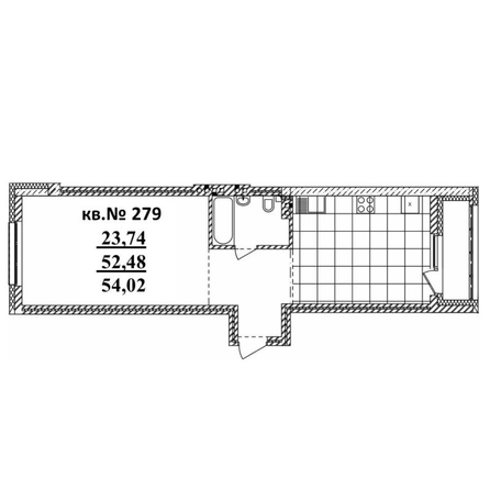 
   Продам 2-комнатную, 54.02 м²,  Римский квартал, 2 очередь

. Фото 1.