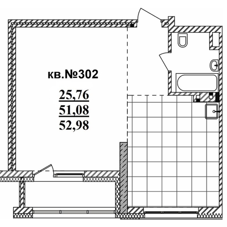 
   Продам студию, 52.98 м²,  Римский квартал, 2 очередь

. Фото 1.