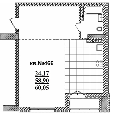 
   Продам 3-комнатную, 77.84 м²,  Римский квартал, 2 очередь

. Фото 1.