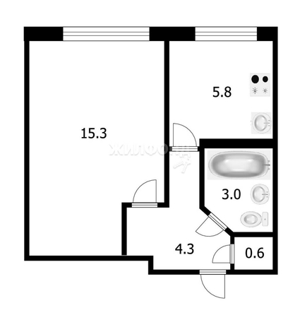 
   Продам 1-комнатную, 29 м², 9-й Гвардейской Дивизии ул, 12

. Фото 6.