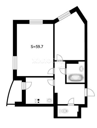 
   Продам 2-комнатную, 59.7 м², Закаменский мкр, 11

. Фото 16.