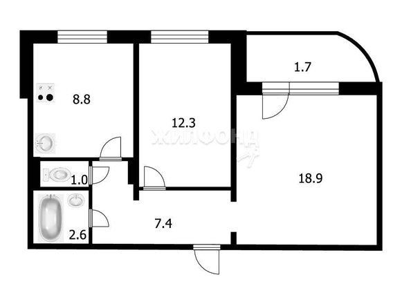 
   Продам 2-комнатную, 52.7 м², Связистов ул, 109

. Фото 11.