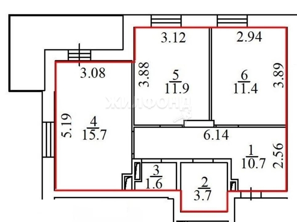 
   Продам 3-комнатную, 60 м², Ленинградская ул, 106

. Фото 38.