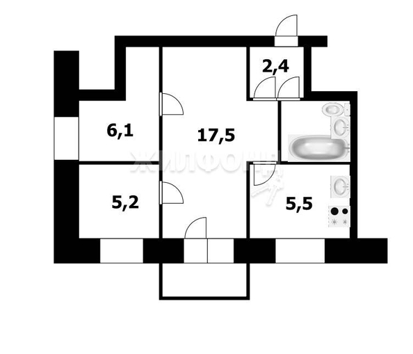 
   Продам 3-комнатную, 39.8 м², Блюхера ул, 14

. Фото 21.