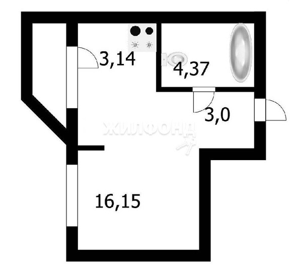 
   Продам 1-комнатную, 27.8 м², Гурьевская ул, 177/1

. Фото 24.