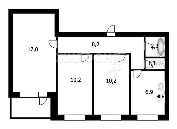 
   Продам 3-комнатную, 56.4 м², Полтавская ул, 35

. Фото 12.