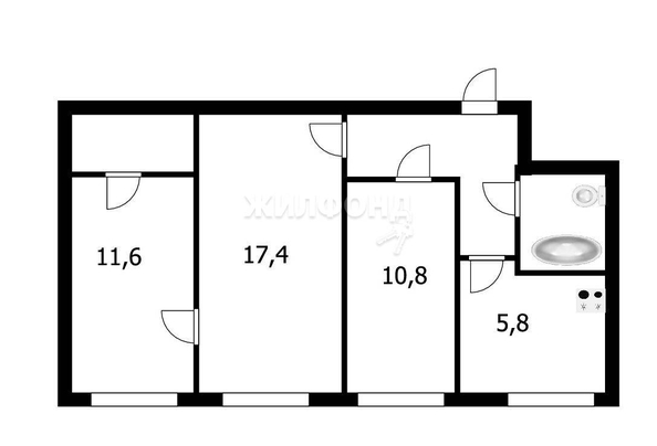 
   Продам 3-комнатную, 57.1 м², Вертковская ул, 12/1

. Фото 12.