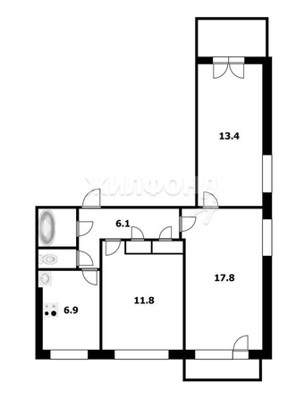 
   Продам 3-комнатную, 60.4 м², Саввы Кожевникова ул, 15

. Фото 12.