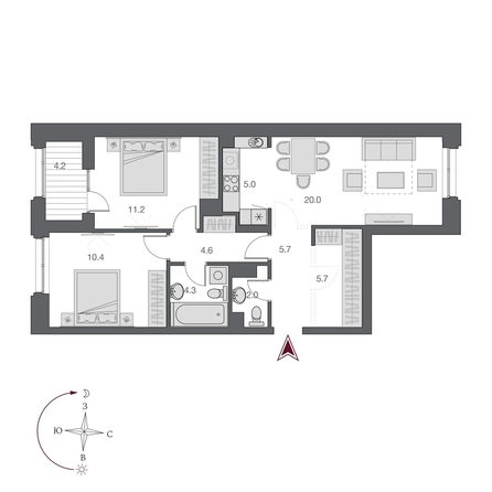 
  Продается 3-комн. квартира, 71 м², ЖК Дом Нобель
. Фото 1.